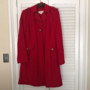 Michael Kors Red Wool Trench Coat